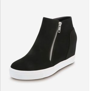 Black Wedge Sneakers